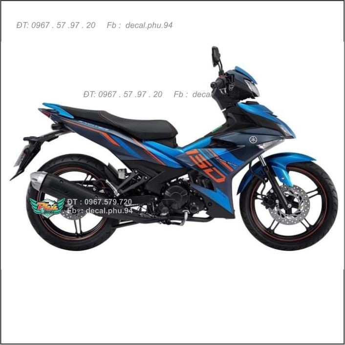 Tem rời Exciter 150 Xám xanh cam mẫu mới (B)