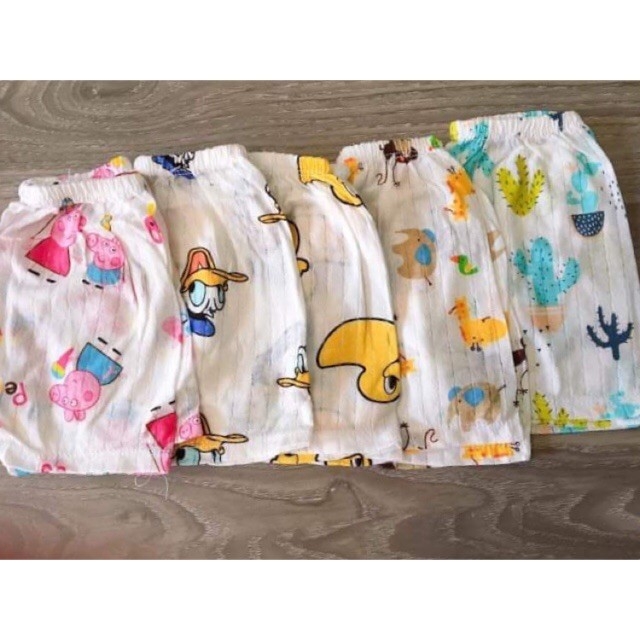 Quần đùi cotton giấy cho bé (set 10c)