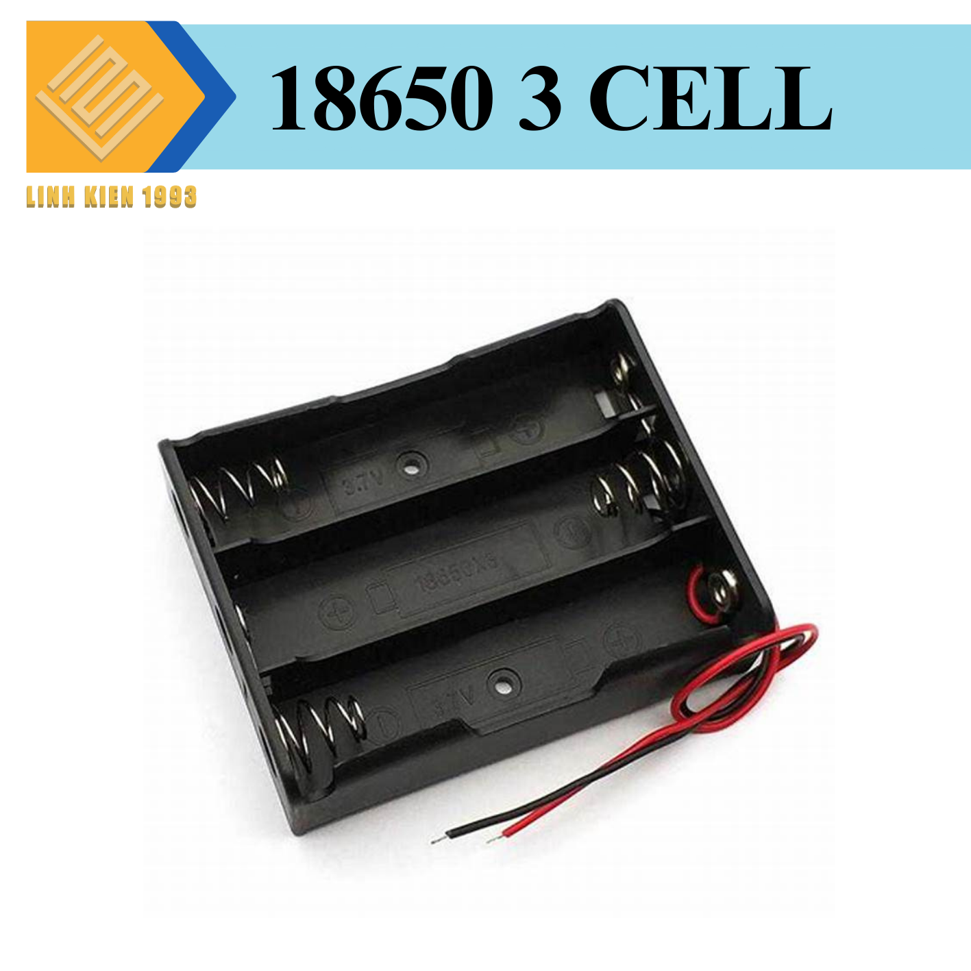 Đế 3 pin 18650 mắt nối tiếp