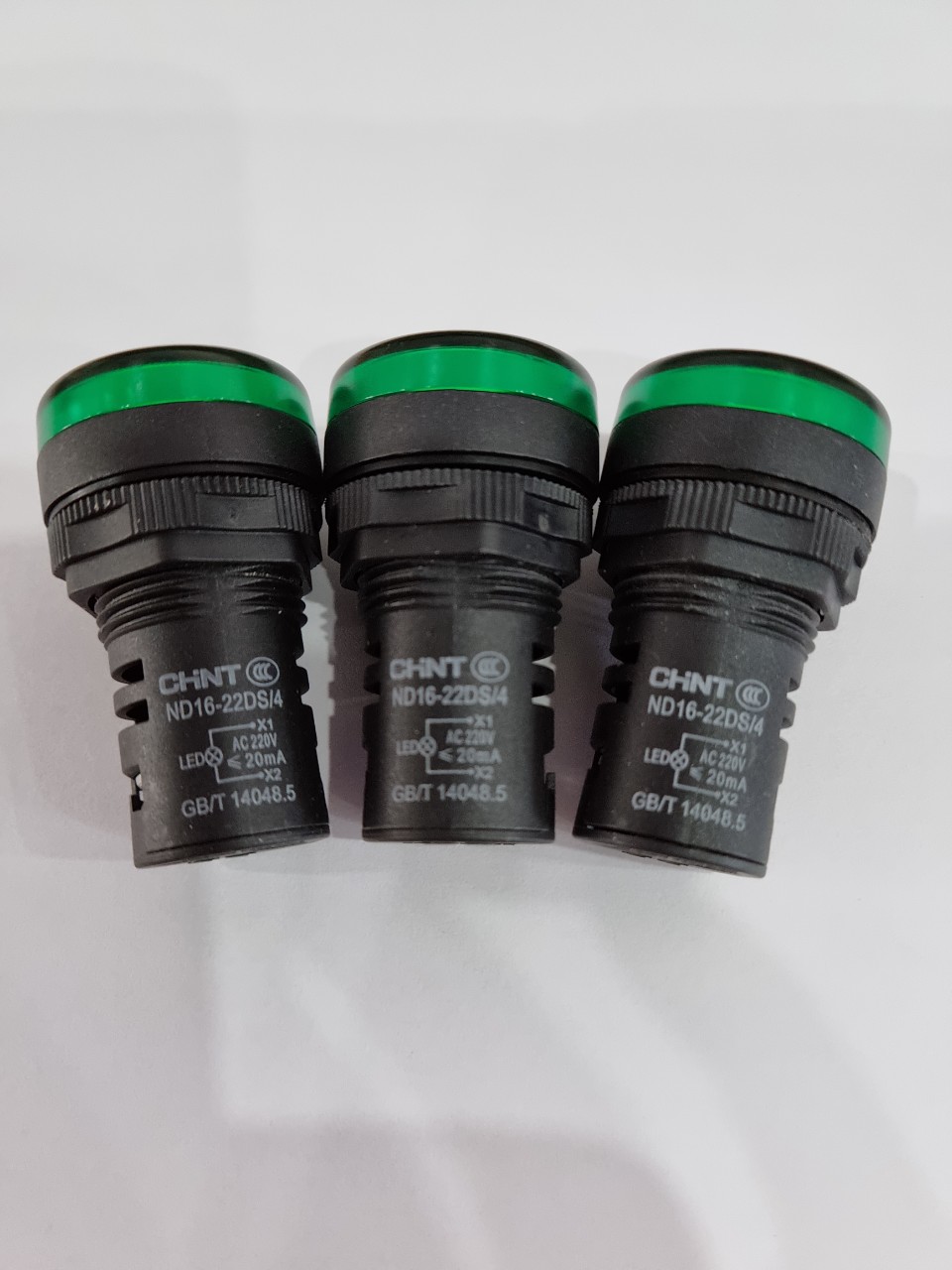 Đèn báo pha tủ điện - Chint phi 22mm ND16-22DS/4 điện 220VAC