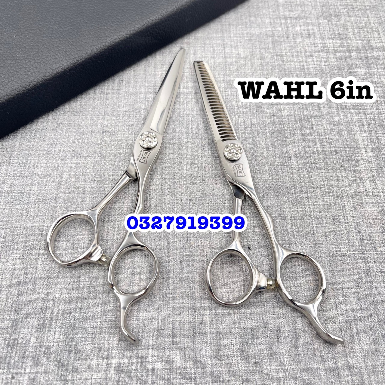 WAHL Kéo cắt tóc Nhật WAHL 6.0 in (Đ) - Kéo cắt tóc chuyên nghiệp, thép Nhật S440C, độ cứng trên 62HRC, lưỡi kéo sắc bén, thiết kế tay cầm thuận tiện