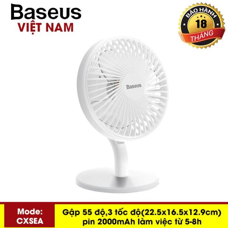 Quạt tích điện mini để bàn Baseus Ocean Fan (Pin sạc 2000mAh, 4 mức tốc độ - Mini USB Rechargeable Air Cooling Fan Clip Desk Fan) - Phân phối bởi Baseus Vietnam