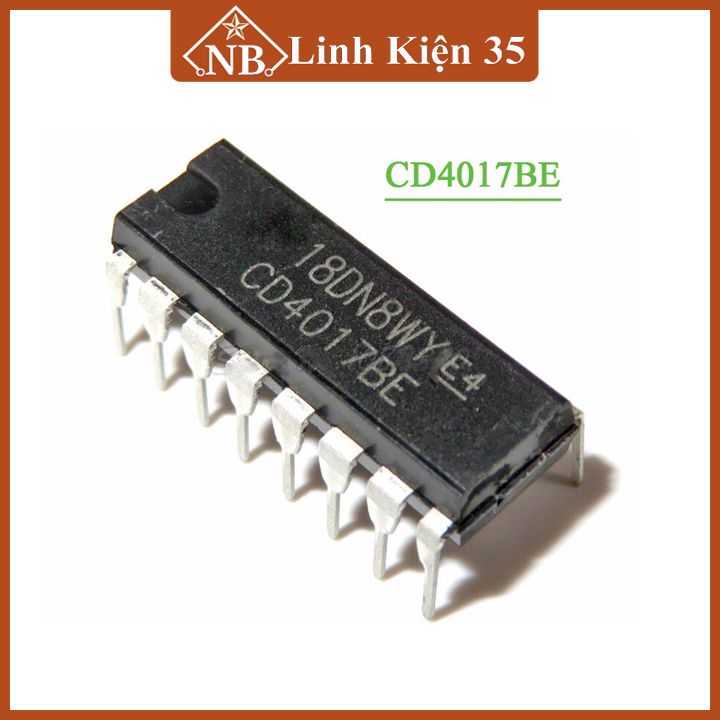 Cd4017, ic đếm thập phân cd4017 chân cắm dip16/ chân dán sop16