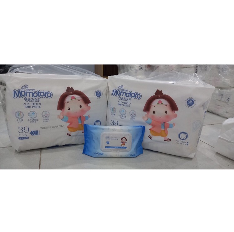 [Hỏa tốc HN] Khăn ướt/Giấy ướt không mùi MOMOTARO (1 bịch /60tờ rút)