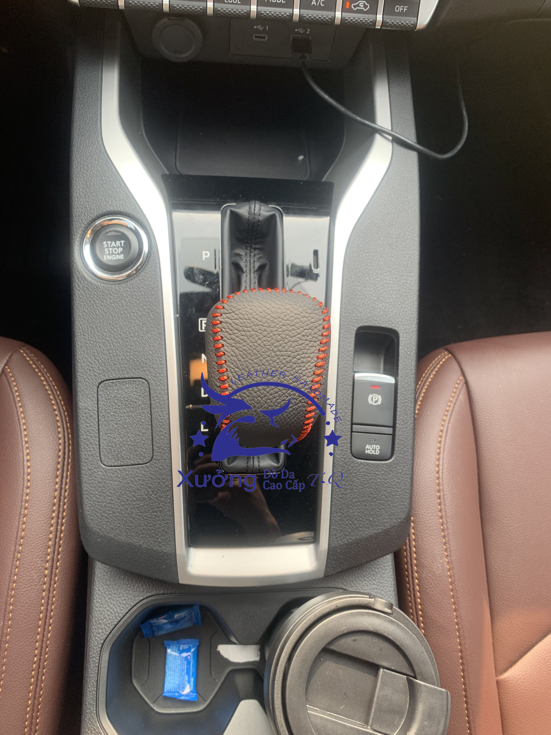 Bọc da cần số Misubishi x force da bò 100%