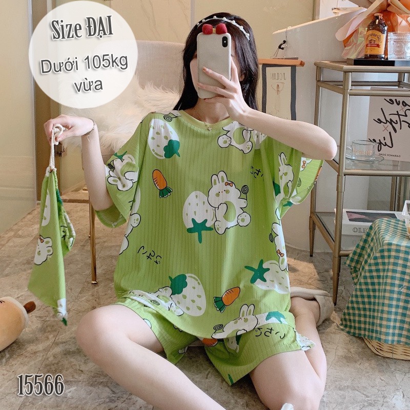 [ 110kg vừa ]  Đồ Bộ short BIG SIZE họa tiết cute SS-DAI 15566