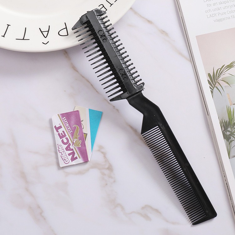Lược tỉa tóc kẹp dao cạo (có kèm 2 dao)