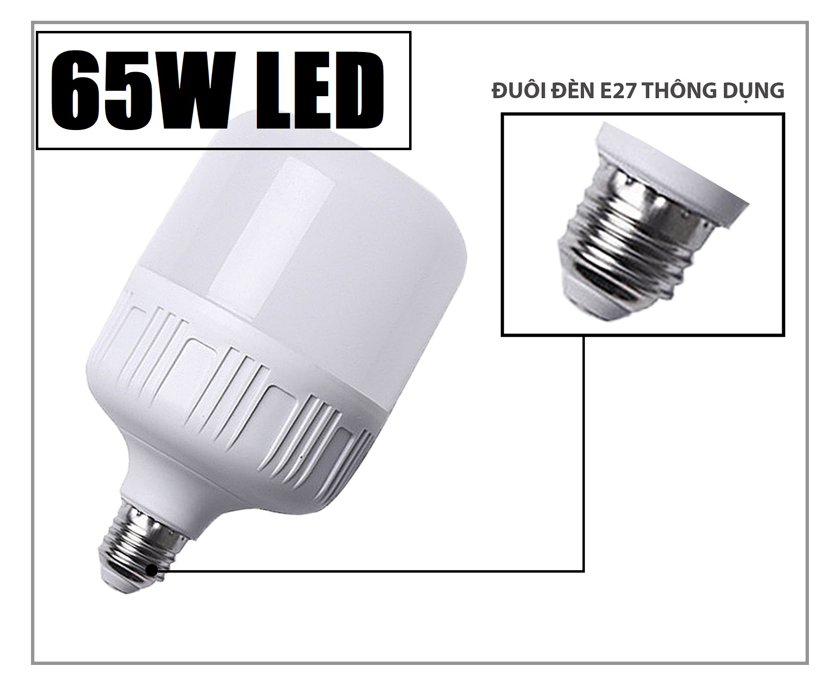 Bóng đèn 100W LED Bulb trụ Thân nhôm E27