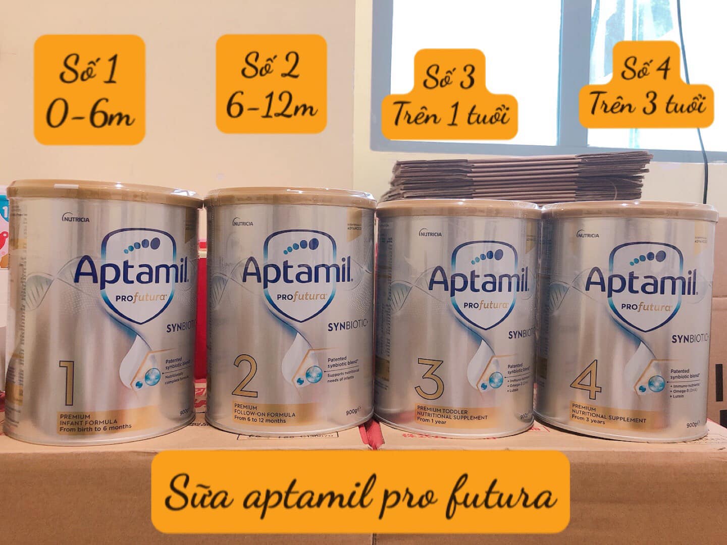 Sữa APTAMIL ÚC 900gr đủ 4 số (Mẫu mới, date 2023)
