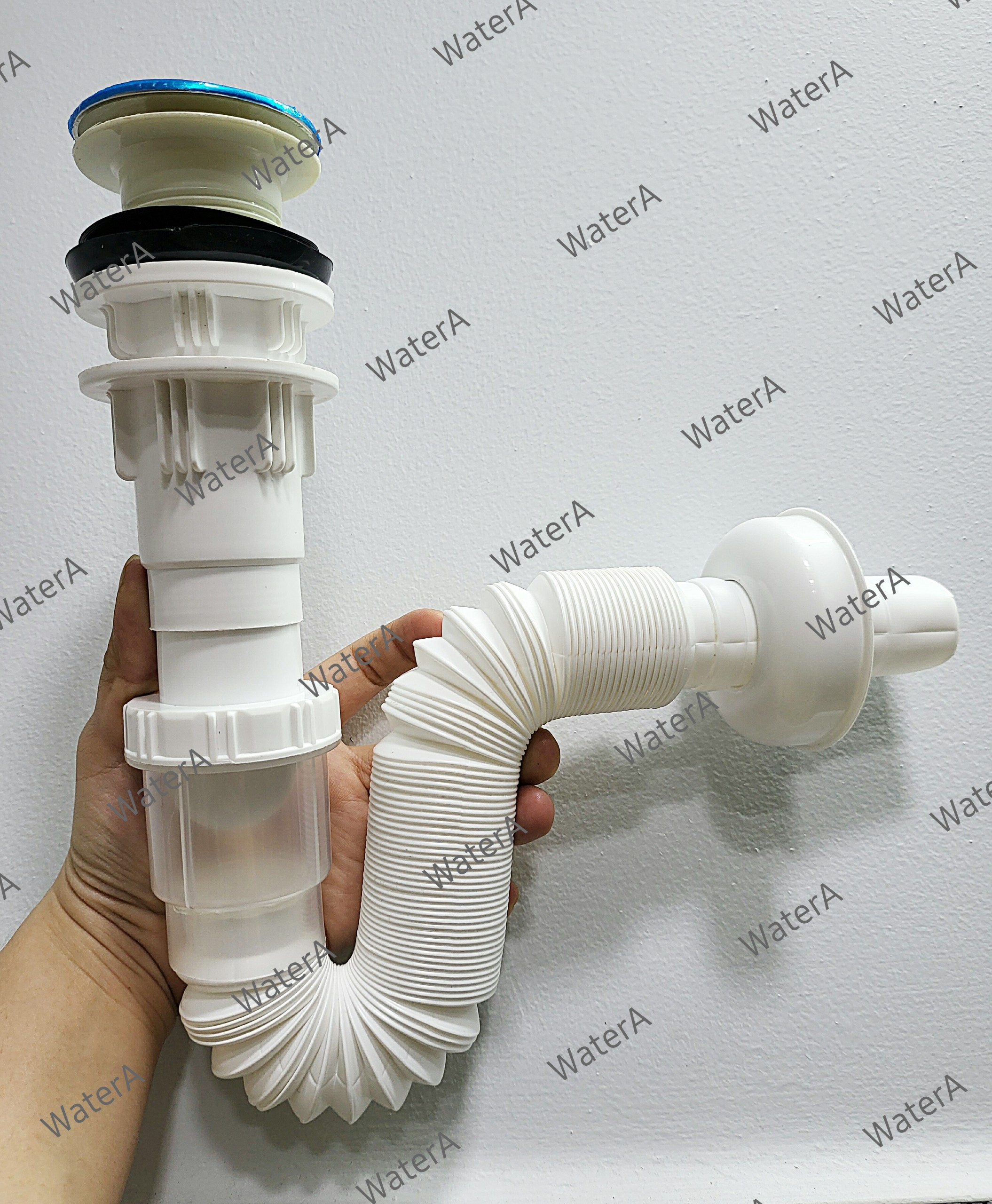 [HCM]Bộ xả lavabo nhấn ruột gà nhựa ABS dùng cho chậu lavabo kiếng nổi tô nổi