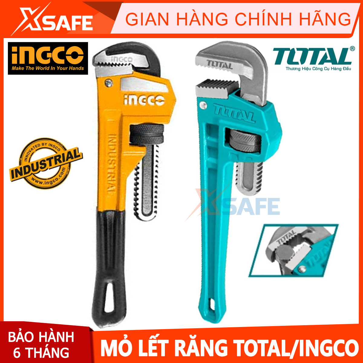 Mine let teeth total/ingco, mine let ống water material steel CR-V, đủ size from 8inch to 24inch, clip diameter from 27mm to 73mm, top nippers were hammered drop material carbon steel high quality