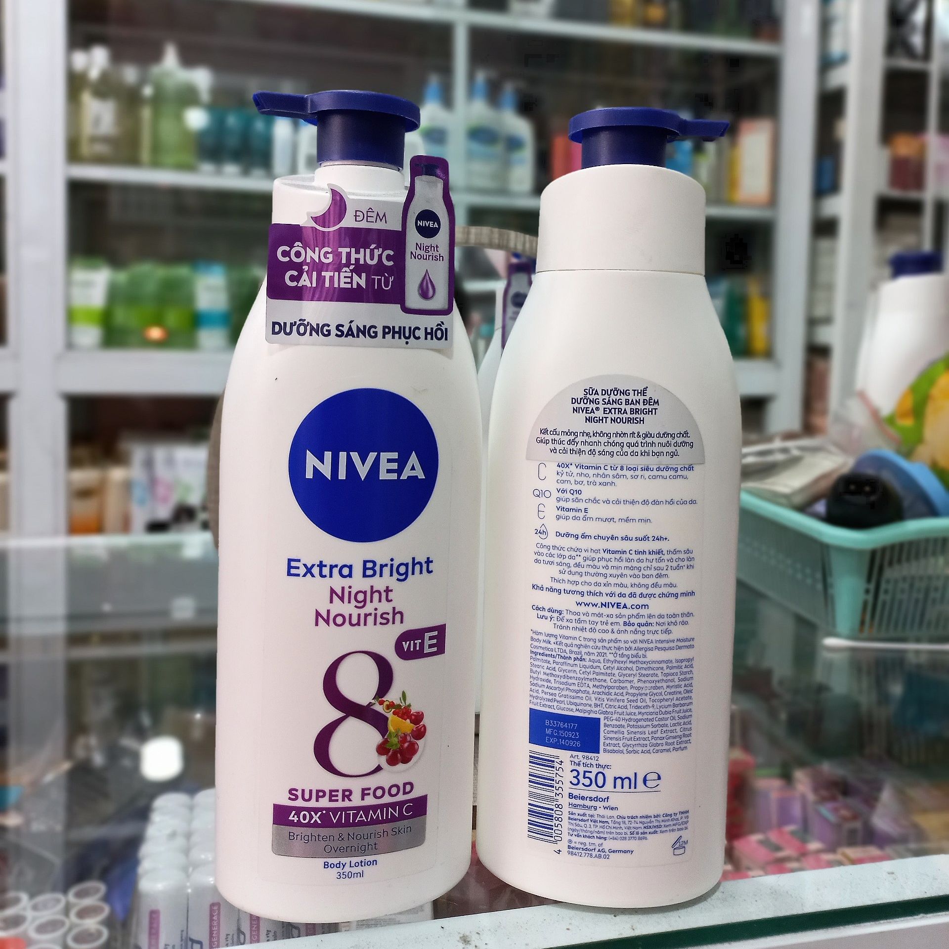 Sữa dưỡng thể Nivea Night White săn chắc da 350ml