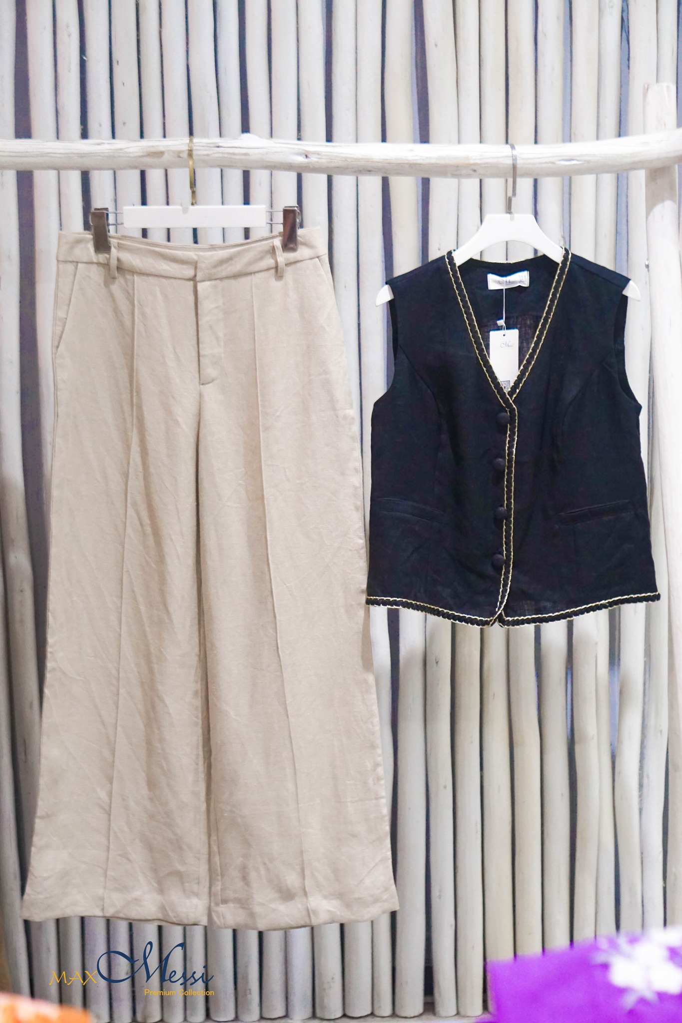 MaxMessi - SUMMER Áo linen cao cấp phối viền