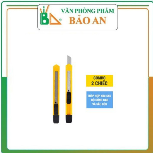 Dao rọc giấy nhỏ Deli - Vàng - Combo 2 chiếc - E2051