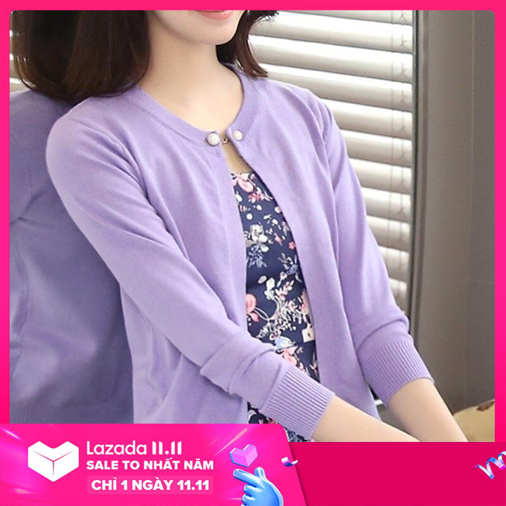 Áo Khoác Len Cardigan cúc ngọc