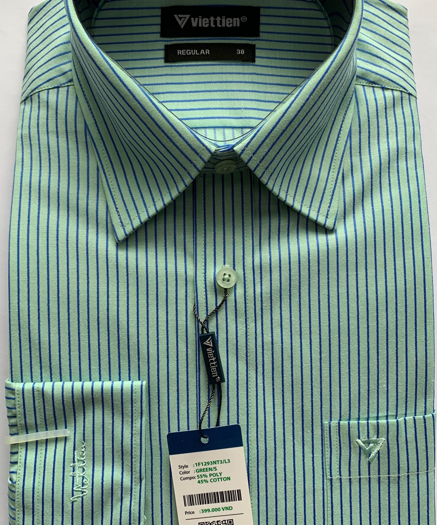 [FreeShip Max] ÁO SƠ MI NAM SỌC DÀI TAY - VIỆT TIẾN LAI BẦU 1F1293