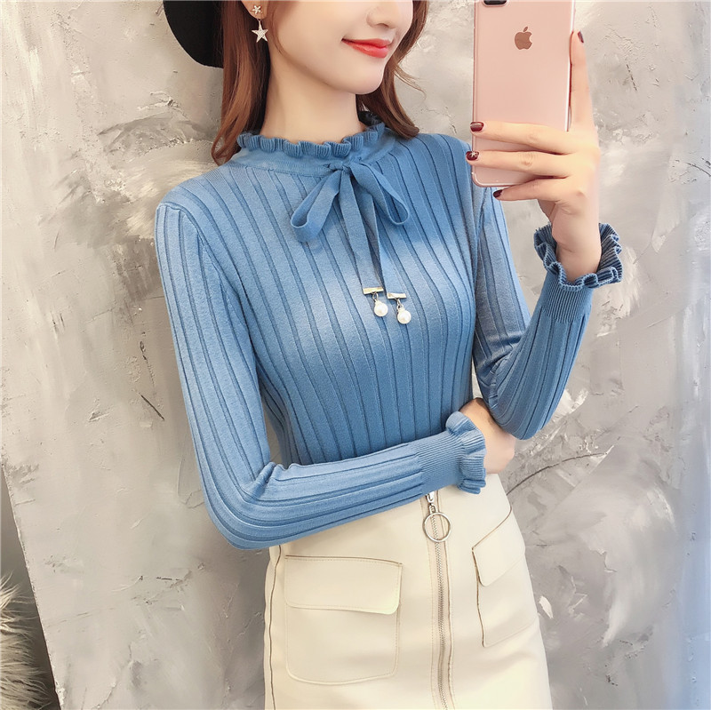 ÁO LEN CỔ VIỀN NƠ XINH XẮN