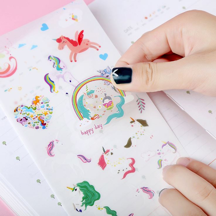 Bộ 6 Tấm Sticker Dán Trang Trí - Unicorn