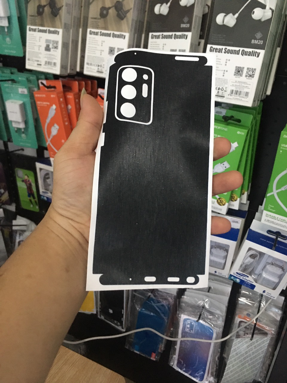 Miếng Dán Skin decal nhôm xước full viền Samsung note 20 / note 20 ultra chống trầy xước