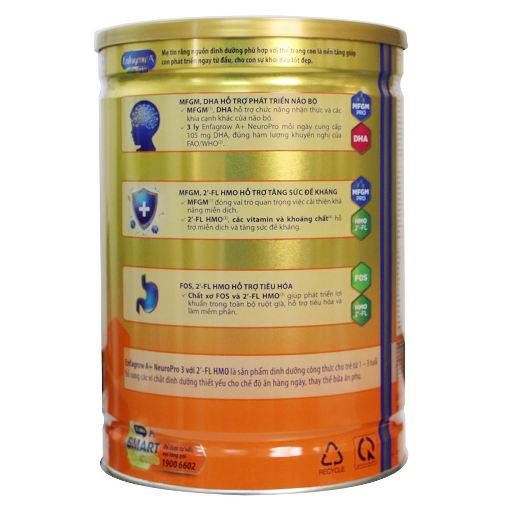 Sữa bột Enfagrow A+ 3 DHA + MFGM Pro 1,7kg (1 – 3 tuổi)