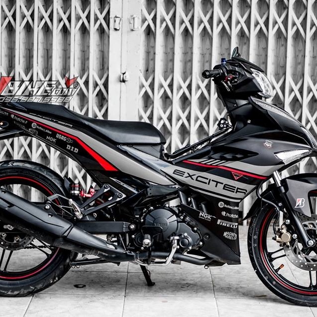 Tem rời Ex 150 dán xe đen nhám