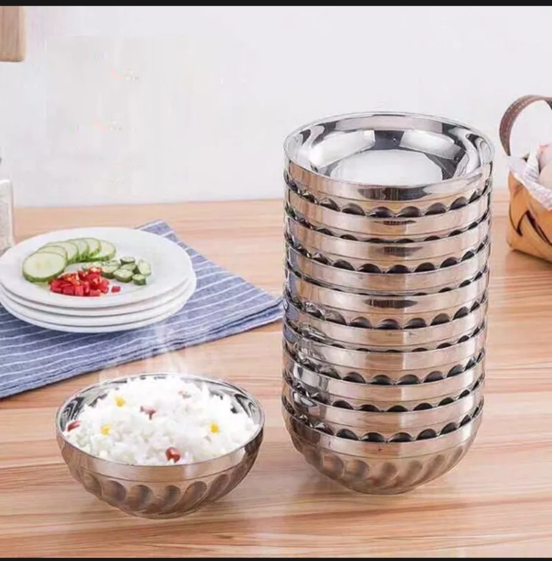 [HCM]COMBO 10 Chén Inox 2 LỚP Gợn Xoắn Không Rỉ