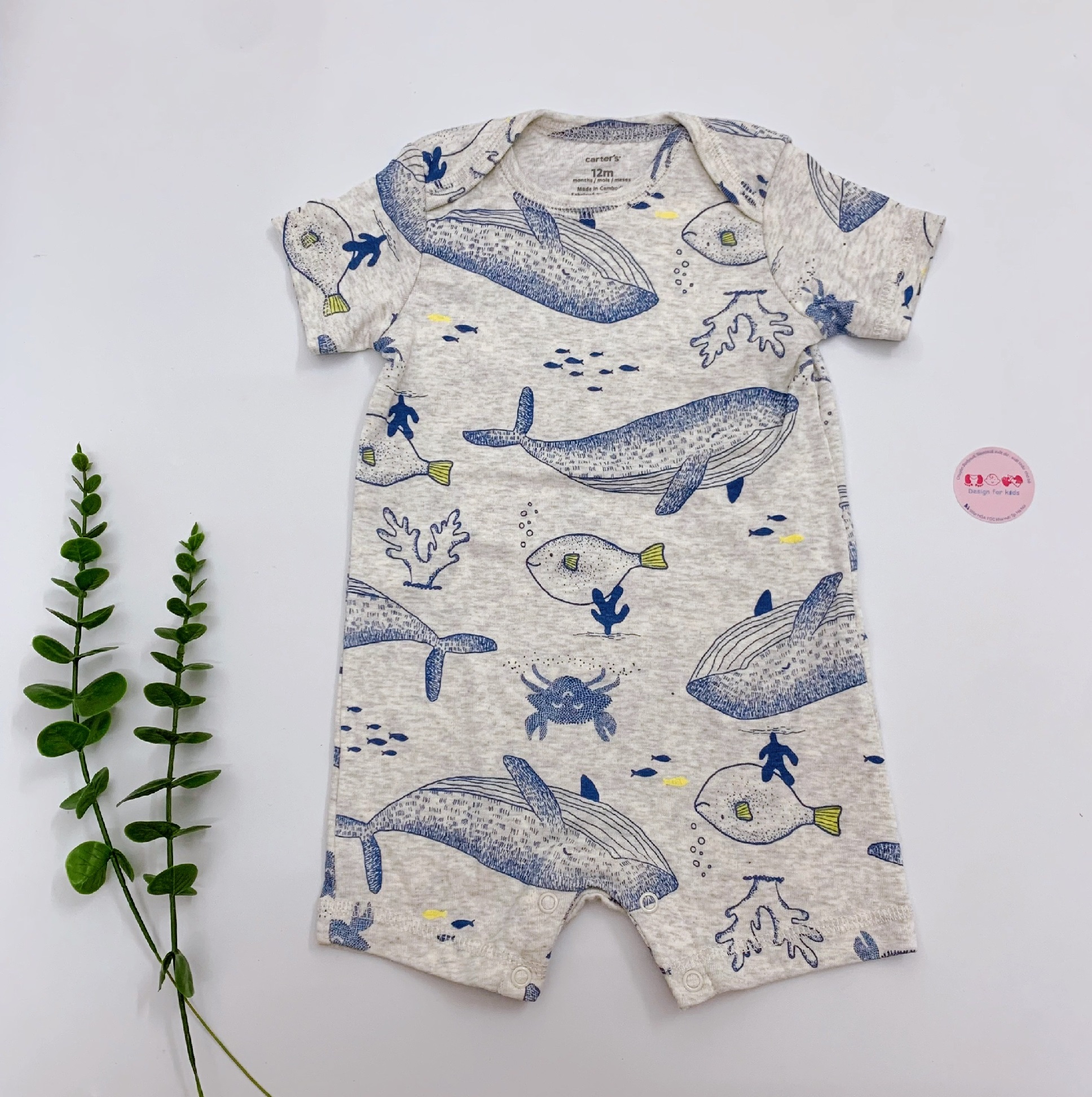 (Size 6-9m) (Link 2) Bộ body đùi romper xuất dư Car.ter's cho bé trai (chọn mẫu)