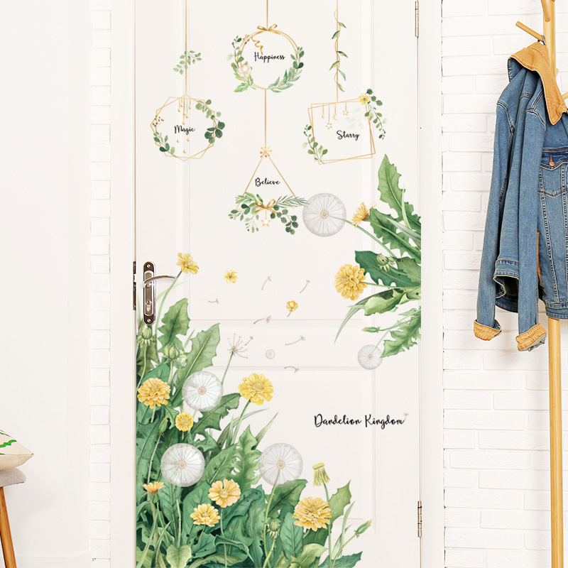 Decal dán tường, tranh dán tường hoa cỏ vàng