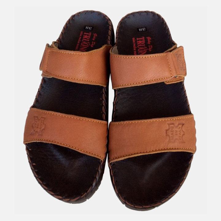 Dép nam quai ngang Trường Hải vàng da bò cao cấp THN03