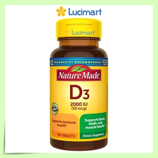 Viên uống Vitamin D3 Nature Made Vitamin D3 2000 IU 50mcg hũ 100 viên và thumbnail