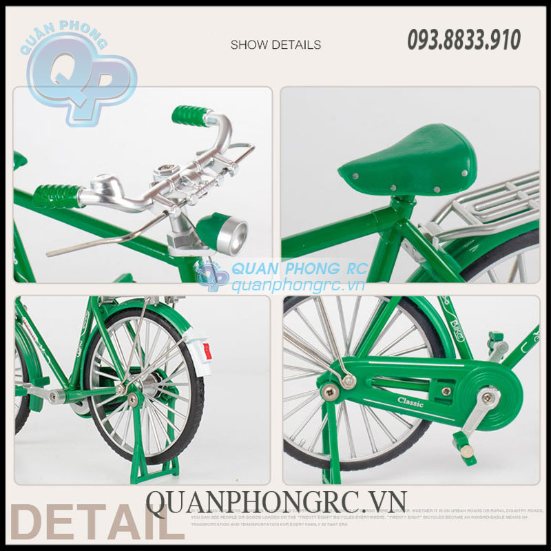 Mô Hình Xe Đạp Xưa Sườn Ngang Tỉ Lệ 1:10