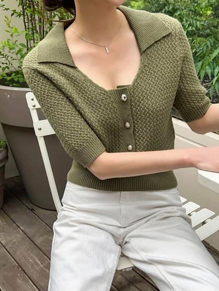 Áo len tết xanh rêu - ALISA