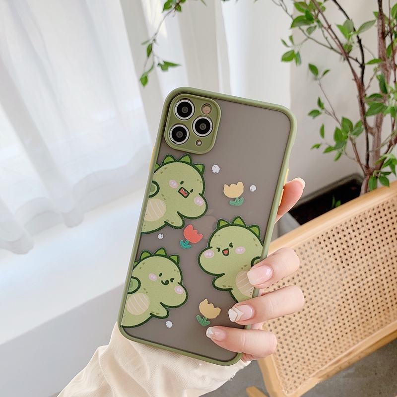 Ốp Lưng Nhám Chống Sock Va Đập Bảo Vệ Camera Dino Cute