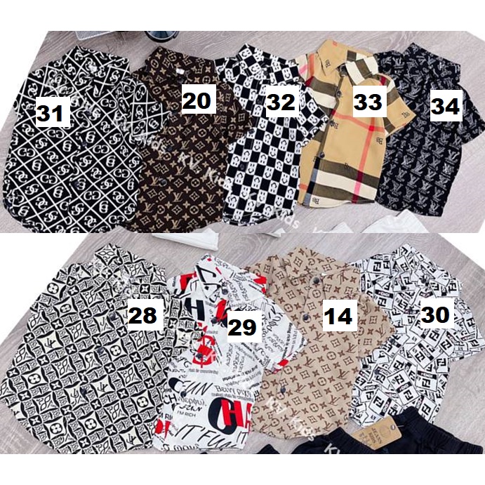 182 MÀU Áo sơ mi lụa ngắn tay cực chất cho bé trai - SMNT