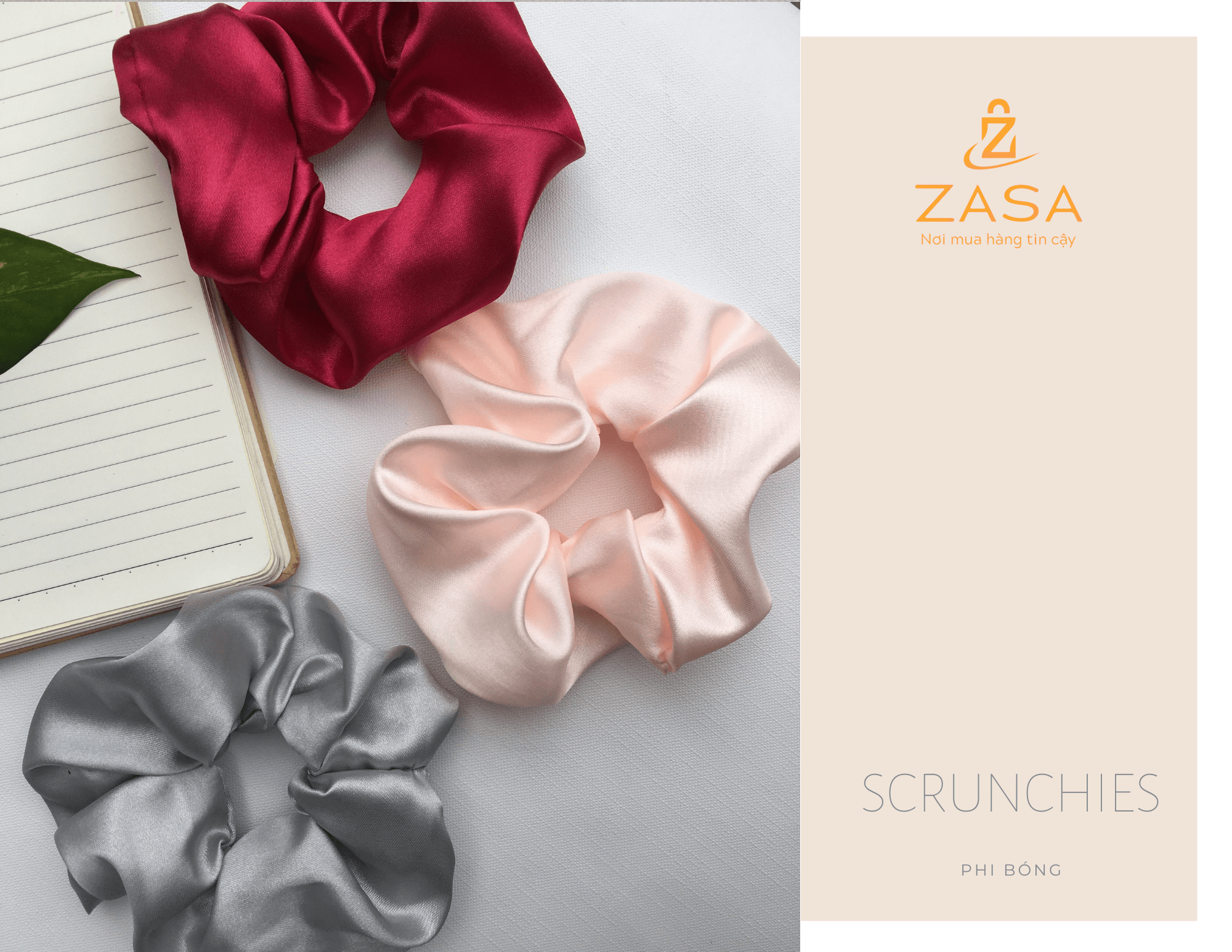 Dây buộc tóc, cột tóc scrunchies phi bóng dễ thương siêu rẻ - Zasa