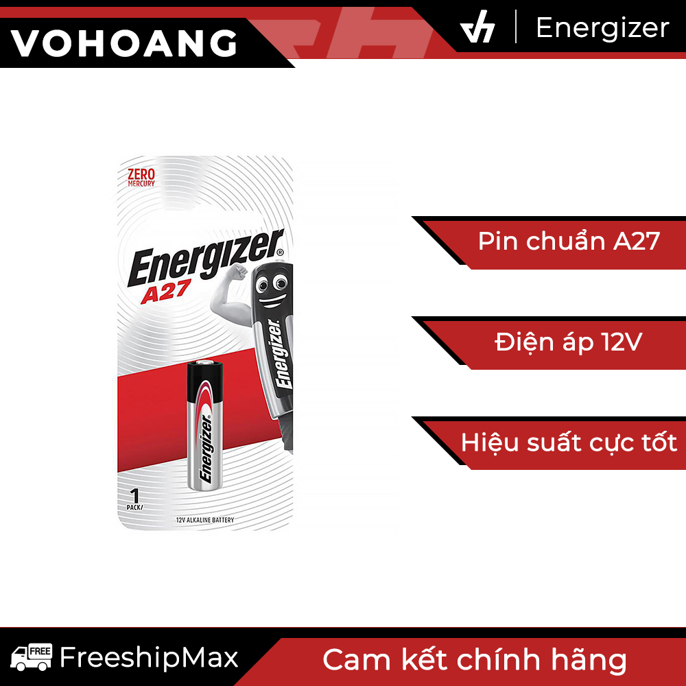 Pin Energizer A27 Alkaline - Pin A27 điện áp 12V