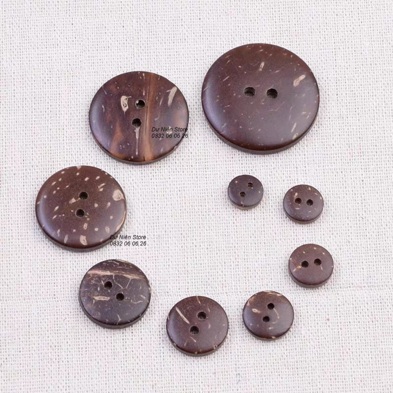 Coconut Buttons of All Sizes Used for Making Handmade Items, Pack of 50