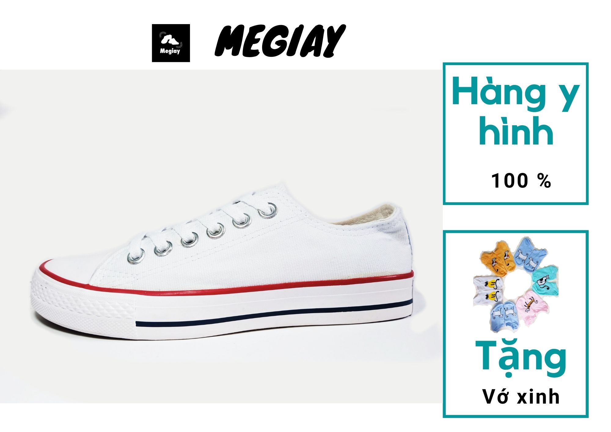 Giày Converse trắng cổ thấp [MS22]