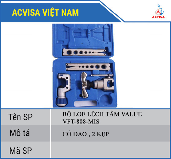 Bộ Loe Lệch Tâm Value Model VFT- 808 - MIS (2 Kẹp, Có Dao)