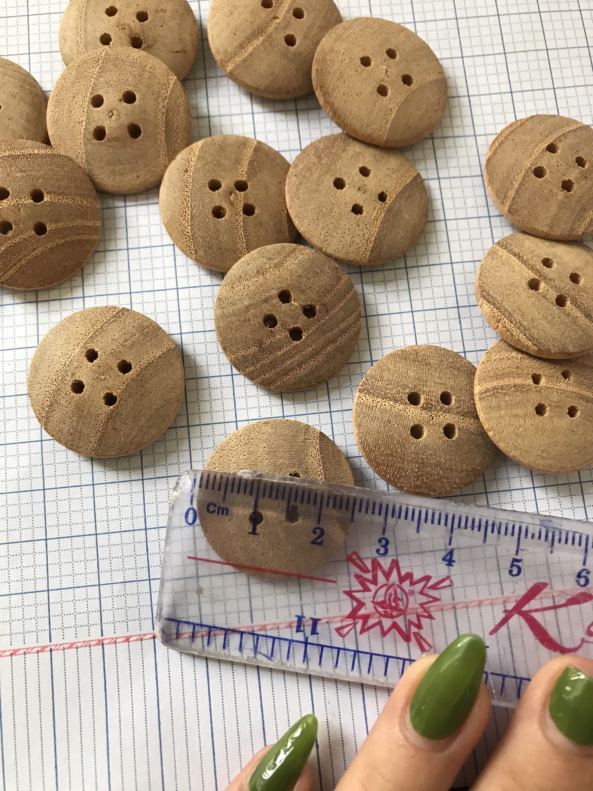 (10 nút) Nút gỗ handmade 2.5cm