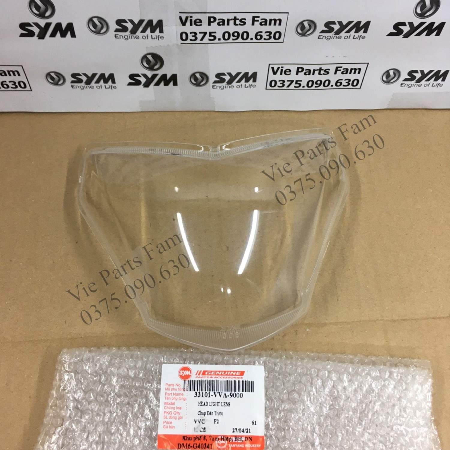Mica/ mặt kính đèn pha xe tay ga shark sym