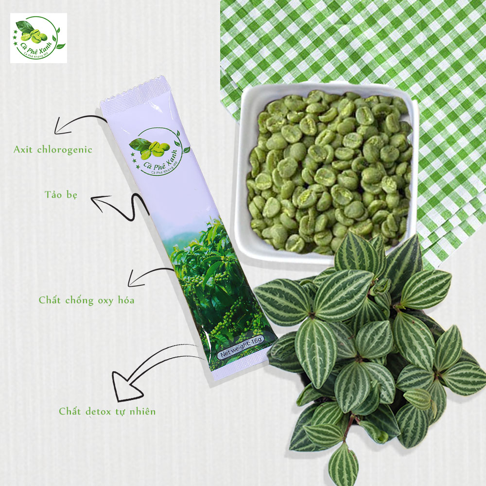 [HCM]Cà Phê Xanh Kháng Mỡ Hộp 10 Gói
