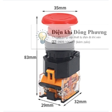 Nút nhấn dừng khẩn cấp LA38-11ZS giá rẻ phi 22mm [đơn tối thiểu 30k]