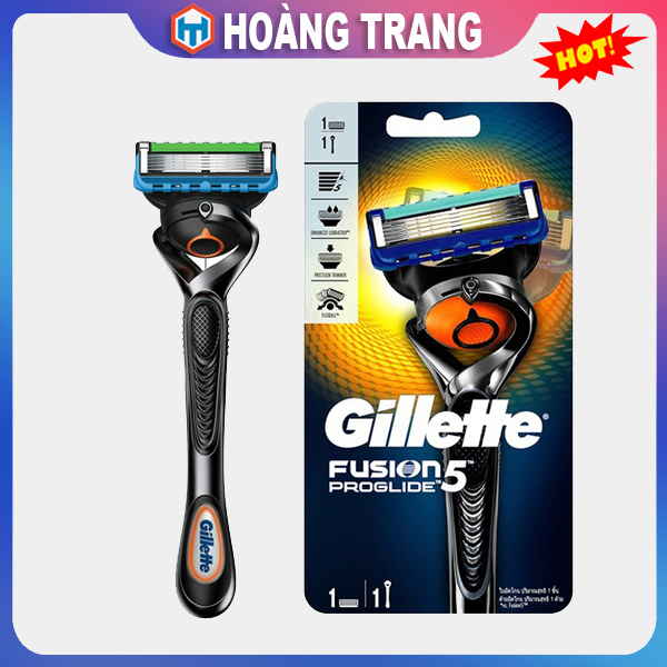 Set1-1 Bộ dao cạo râu Gillette Fusion Proglide 5 Nhật Bản, lưỡi kép kèm chất bôi trơn cạo sát sạch không gây trầy xước