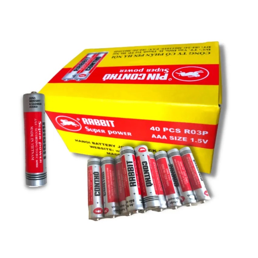 Combo vỉ 4 viên Pin con thỏ AAA 1.5V . Pin 3A