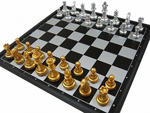 Bộ bàn cờ vua nam châm 25cm ( màu vàng - bạc )