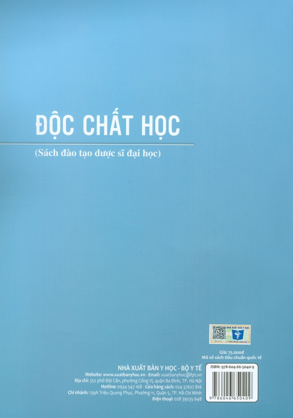 Độc Chất Học (Sách Đào Tạo Dược Sĩ Đại Học)