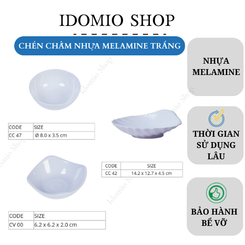Chén Chấm Nhựa Melamine Màu Trắng