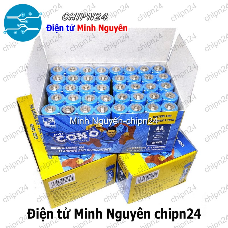 [1 hộp] Hộp 40 viên Pin AA Con ó Pinaco (Pin 2A, Pin tiểu, Pin đũa) - HH001014