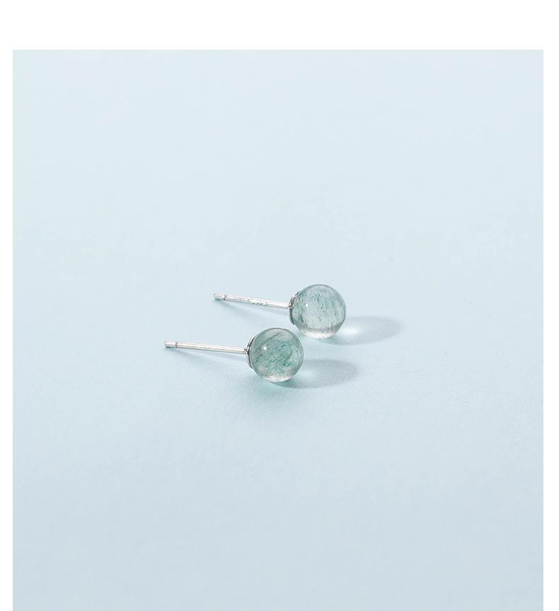 Bông tai đá moonstone ( mặt trăng )  kiểu cổ điển - hạt 6 ly